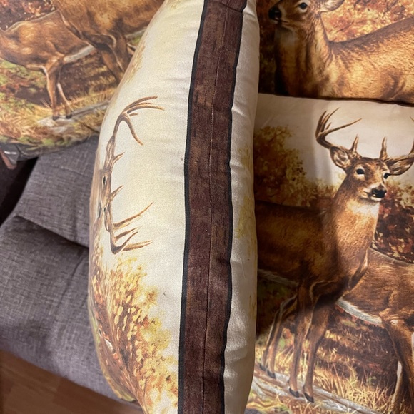 Deer Print Accent Pillows - Brown and Cream - Picture 4 of 4